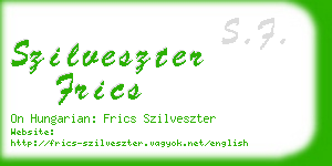 szilveszter frics business card